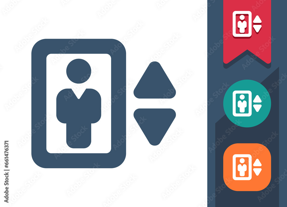 Elevator Icon. Man, Lift, Sign, Symbol Elevator Icon. Man, Lift, Sign, Symbol