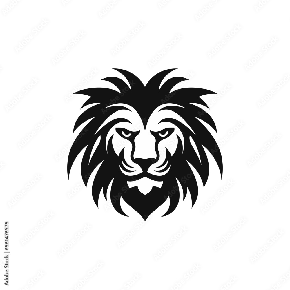 Fototapeta premium Simple tiger head mascot logo isolated. Vector illustration