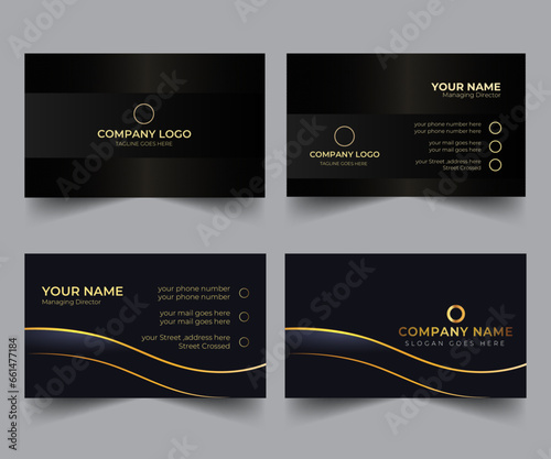 Professional elegant golden modern business card template,luxury visiting card, commercial real estate business card,name card, corporate, contact us, void, grab,introduction, recruitment,elegant
