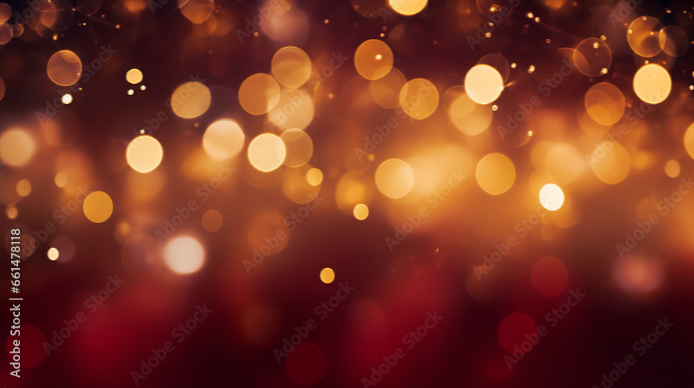 Golden and red bokeh on dark red background. Magic Christmas and New Year holyday wallpaper. Backdrop for a website Golden and red bokeh on dark red background. Magic Christmas and New Year holyday wallpaper. Backdrop for a website