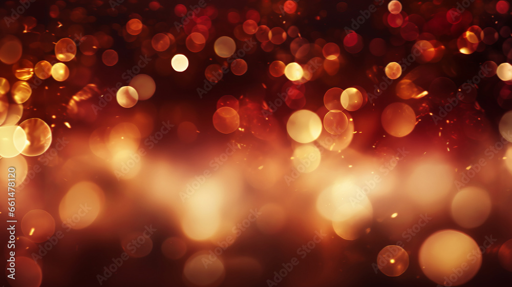 Golden and red bokeh on dark red background. Magic Christmas and New Year holyday wallpaper. Backdrop for a website Golden and red bokeh on dark red background. Magic Christmas and New Year holyday wallpaper. Backdrop for a website