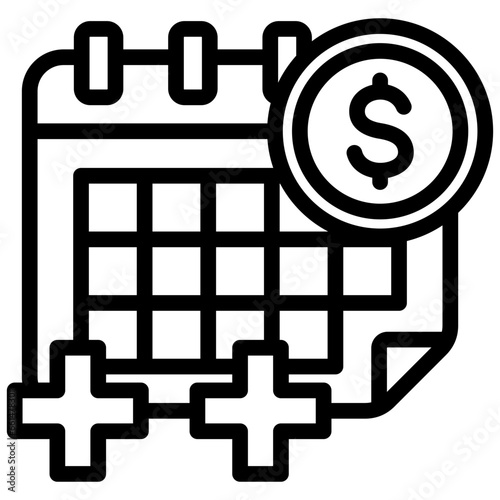 Extra Paid Holidays Outline Icon