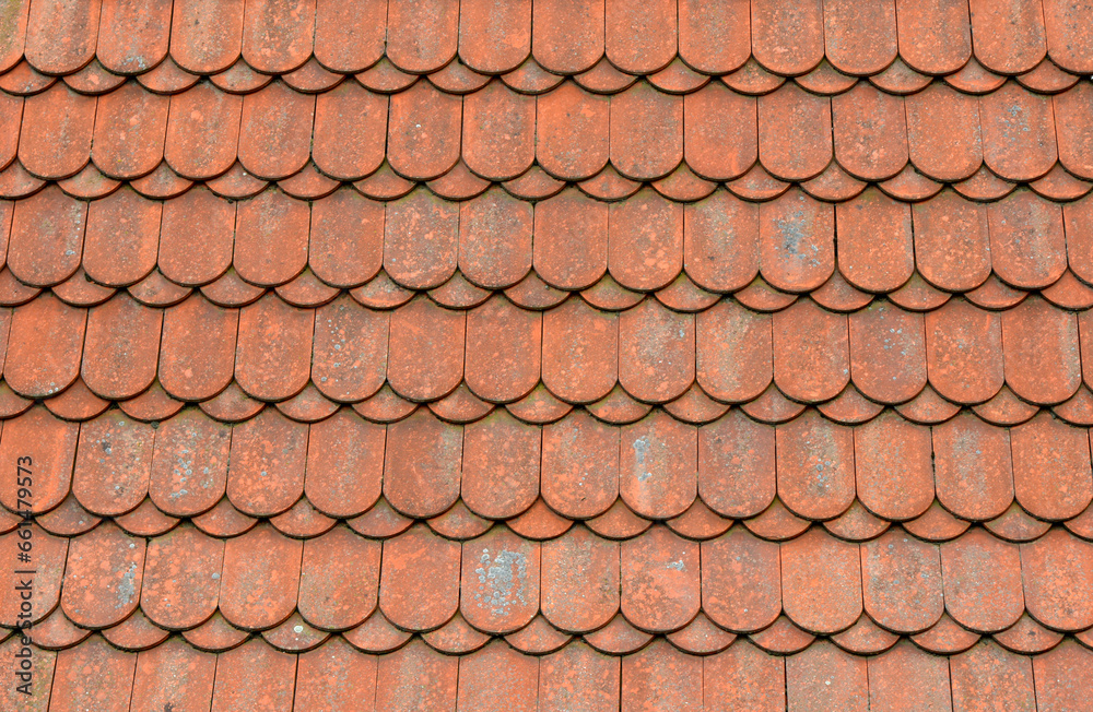 Ancient roof tiles as background