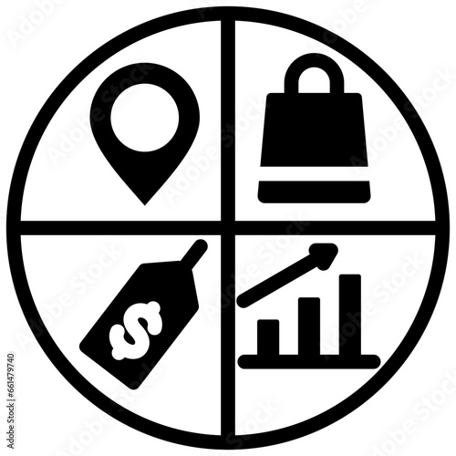 Marketing Mix Glyph Icon