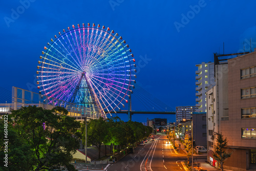 Tempozan Ferris Wheel located in Osaka, Japan, at Tempozan Harbor Village photo