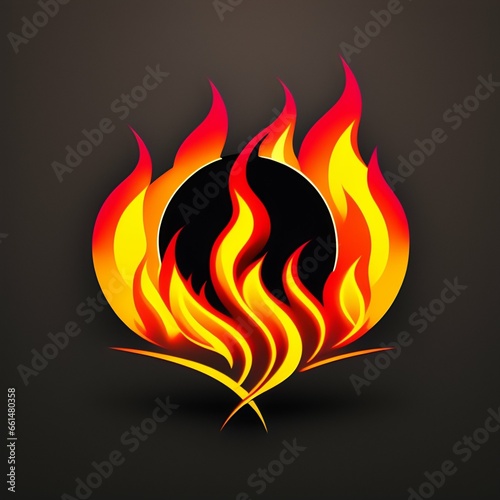 illustration of a fire,Red burning fire flame design vector template,Flying Phoenix Fire Bird abstract Logo