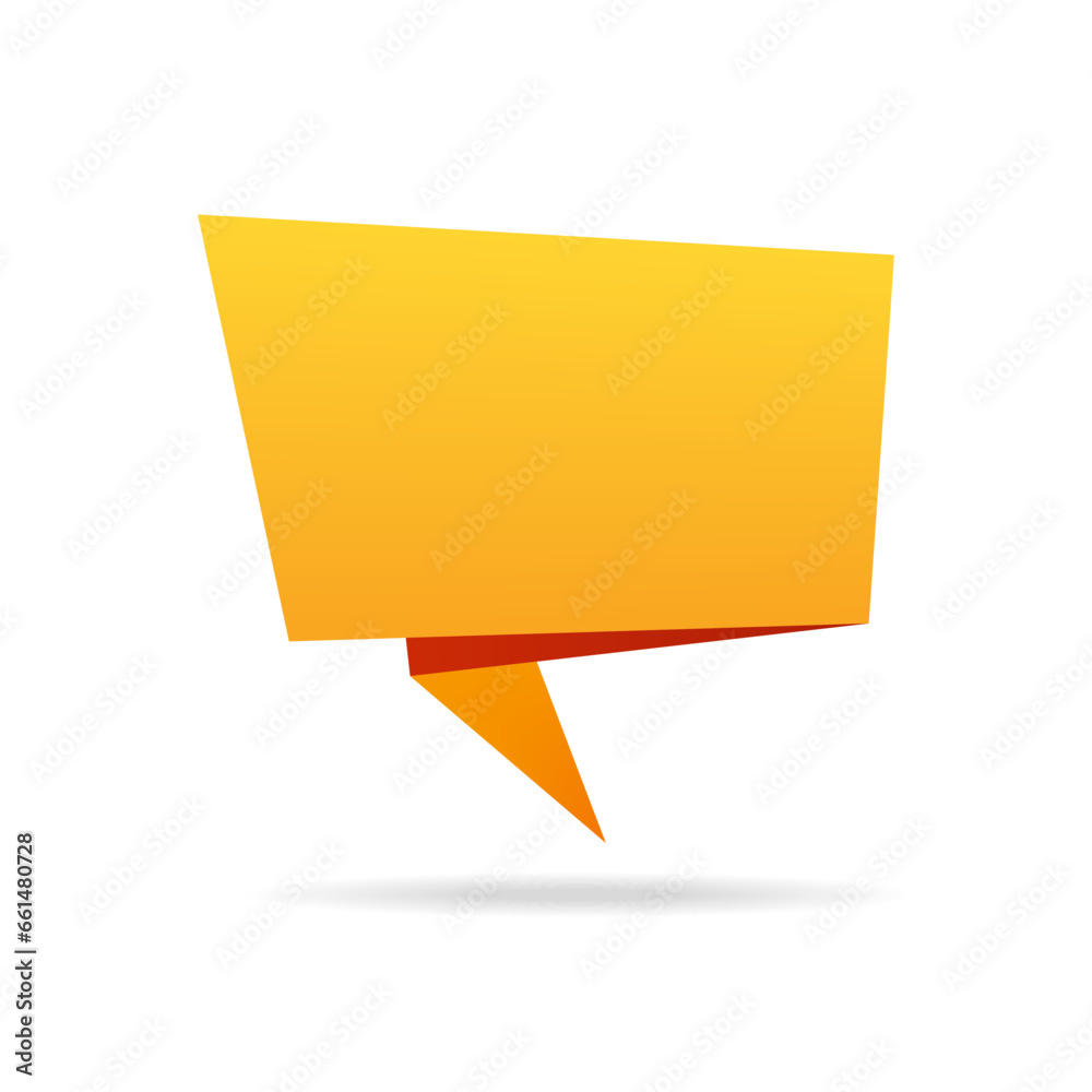 Origami Yellow Speech Bubble Vector Illustration Origami Yellow Speech Bubble Vector Illustration