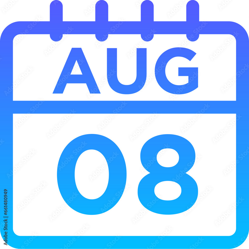 08-August - 09 Line Gradient Icon pictogram symbol visual illustration 08-August - 09 Line Gradient Icon pictogram symbol visual illustration
