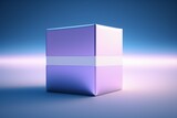 3d blue cube,Open Gift Box, Minimal 3d Design on Color