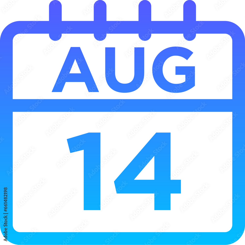 08-August - 14 Line Gradient Icon pictogram symbol visual illustration 08-August - 14 Line Gradient Icon pictogram symbol visual illustration