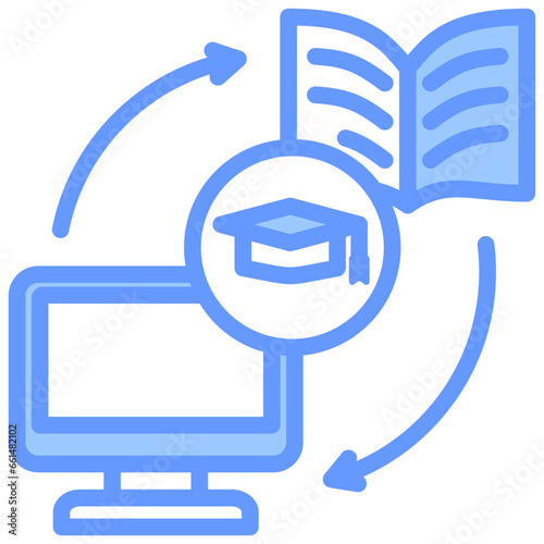 Blended Learning Blue Icon