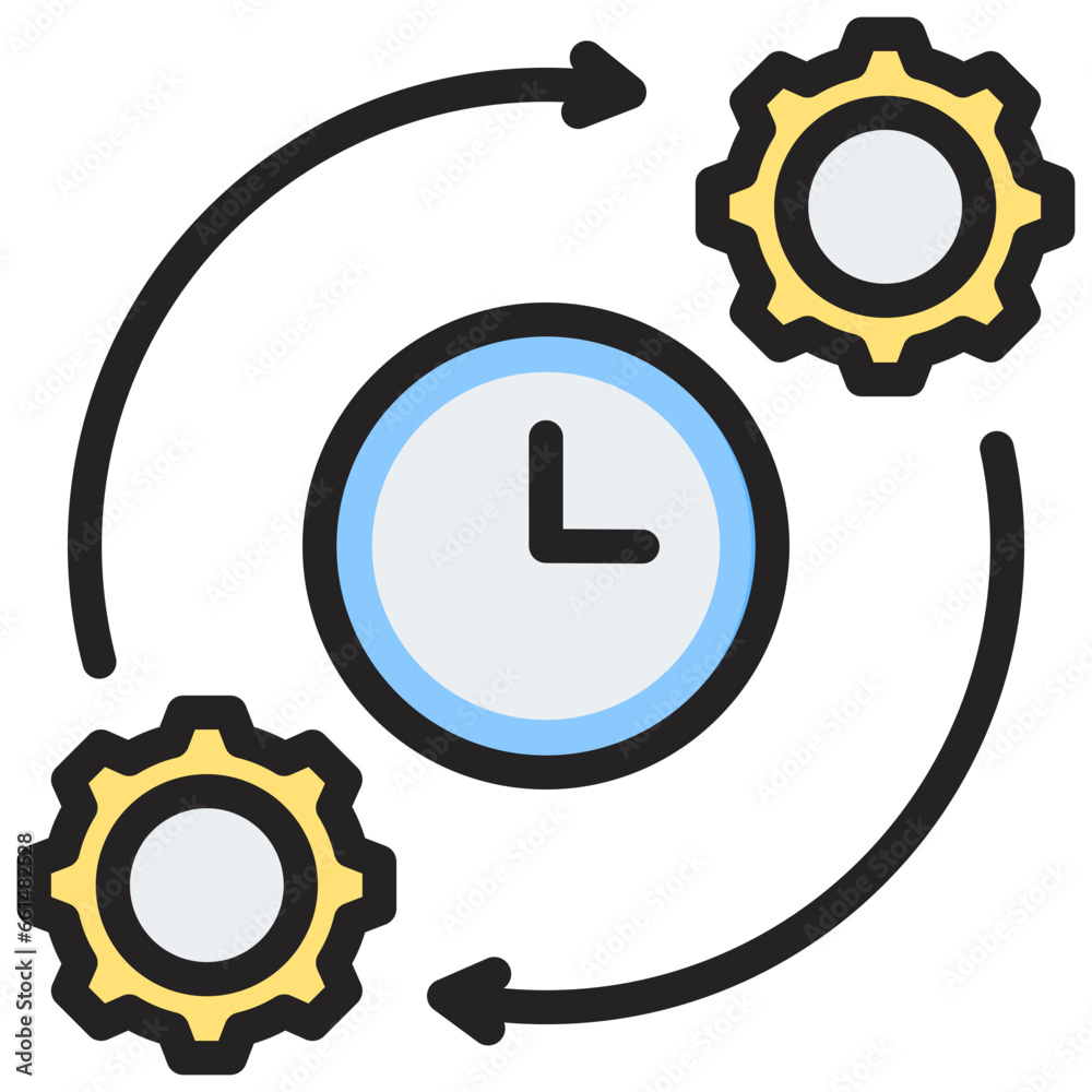 Time Management Outline Color Icon Time Management Outline Color Icon
