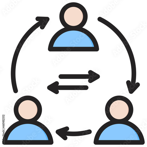 Employee Turnover Outline Color Icon