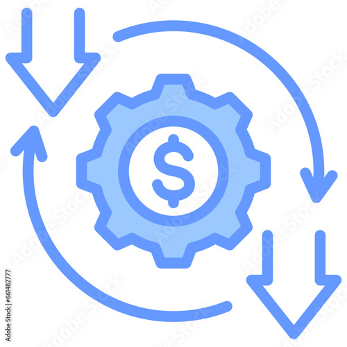 Cost Reduction Blue Icon
