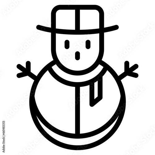 Christmas snowman icon