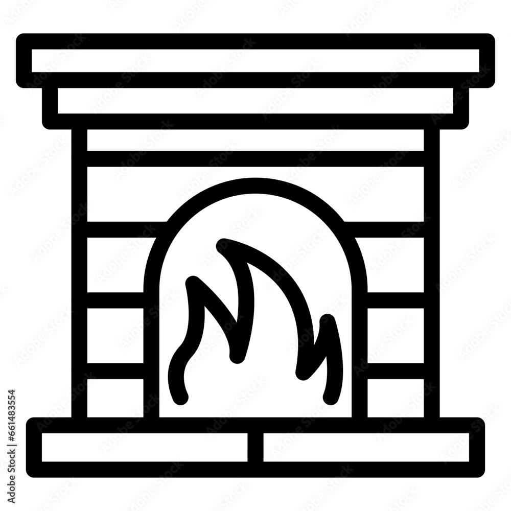Fireplace line icon Fireplace line icon