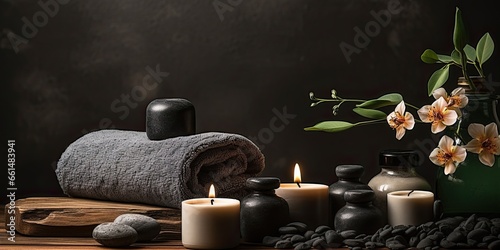 A set of SPA treatments on a dark background. Generated by AI.