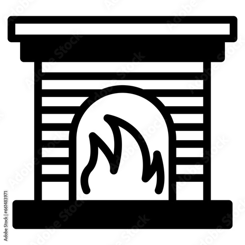 Fireplace line icon