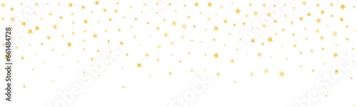 Gold stars vector background  sparkling Christmas confetti falling isolated on white. Magic shining flying golden stars glitter backdrop  sparkle border