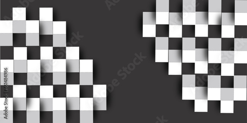 adobe abstract square black and white checkered background. chessboard game pattern illustration. vector floor texture., puzzle concrete. Vintage white stone brick tile wall, seamless blanck spot. 