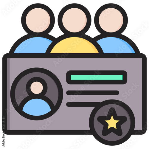 Group Membership Outline Color Icon