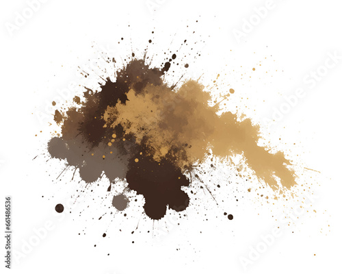color Ink Splatter Vector  illustration gold brown and gray