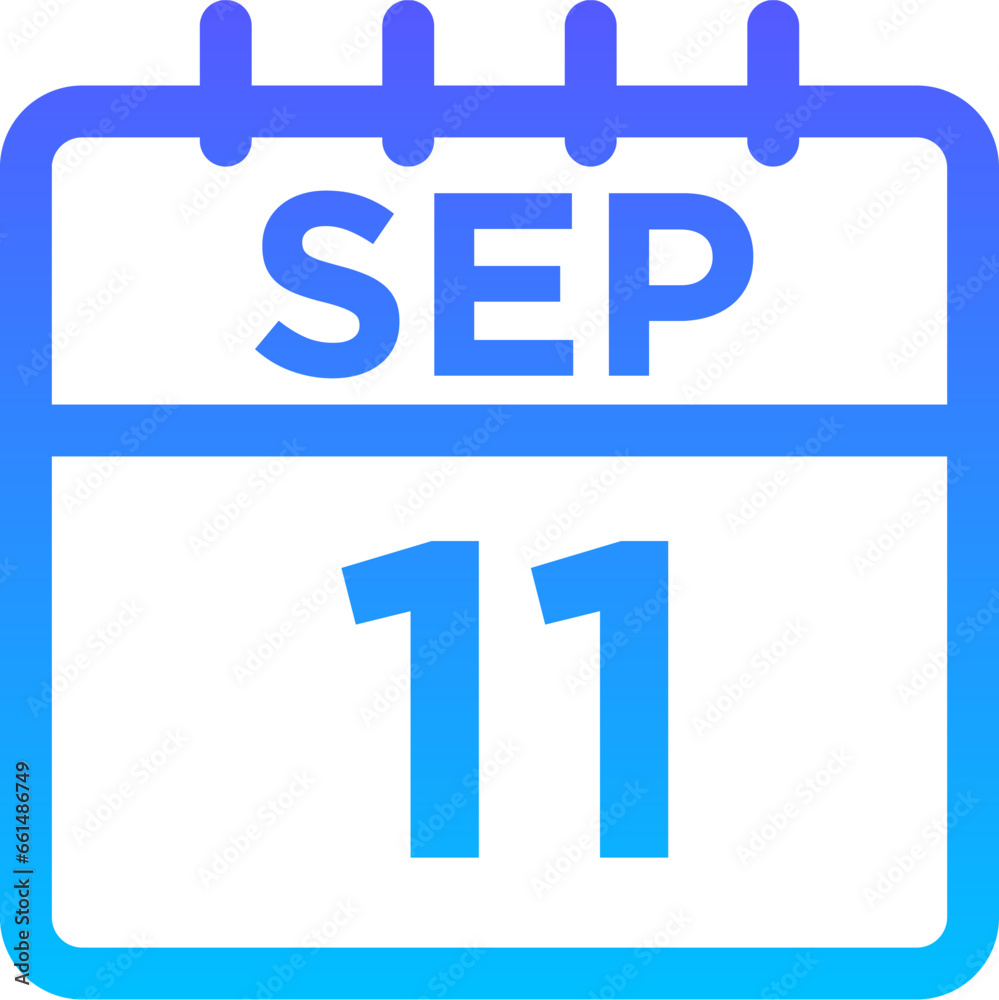 09-September - 11 Line Gradient Icon pictogram symbol visual illustration 09-September - 11 Line Gradient Icon pictogram symbol visual illustration