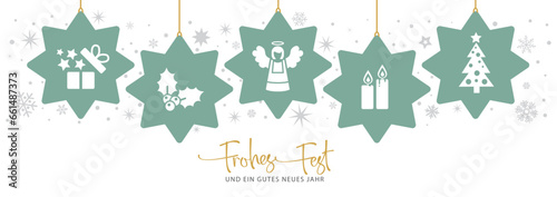 Weihnachtsgruß mit deutschem Text - Christbaumbehang mit Weihnachtsmotiv