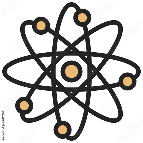 Atom Outline Color Icon