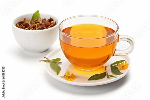Natural Aromatic herbal tea. Fresh tea cup. Generate Ai