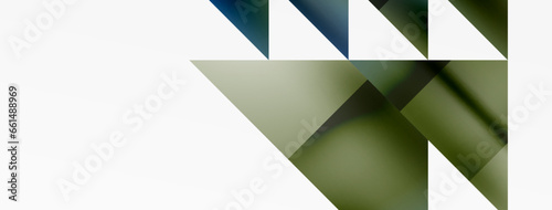Vivid abstraction unfolds. Triangles in seamless harmony, composing dynamic geometric backdrop. Interplay of angles and hues forms captivating tapestry, evoking modernity and artistic allure