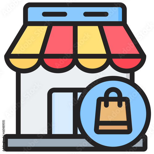 Retail Stores Outline Color Icon
