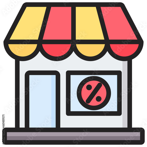 Discount Retailers Outline Color Icon