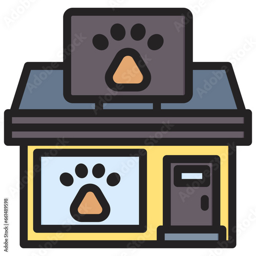 Pet Stores Outline Color Icon