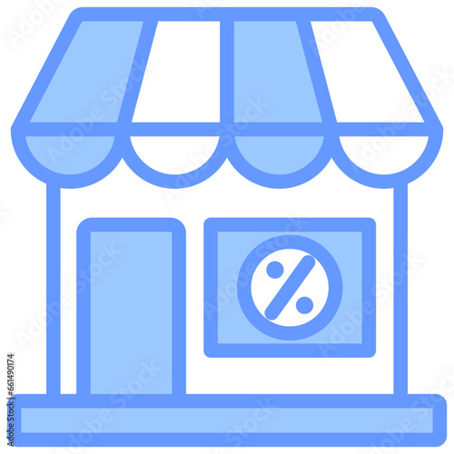 Discount Retailers Blue Icon