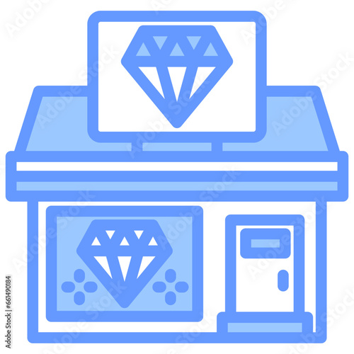 Jewelry Stores Blue Icon