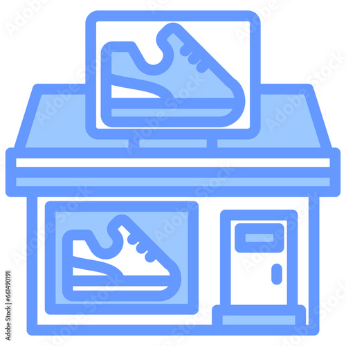 Shoes And Footwear Stores Blue Icon