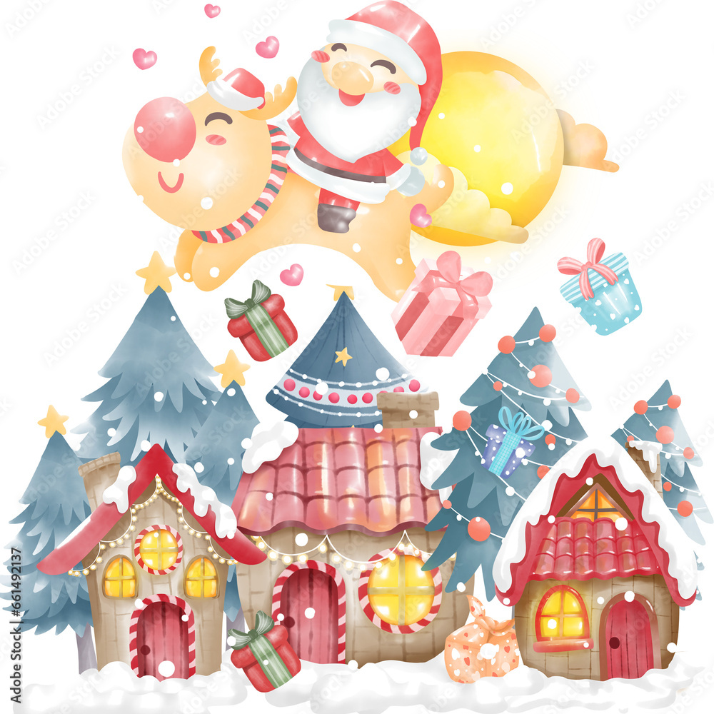 Fototapeta premium Merry christmas and happy new year elements