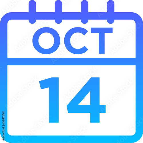 10- October - 14 Line Gradient Icon pictogram symbol visual illustration   