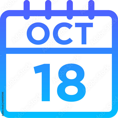 10- October - 18 Line Gradient Icon pictogram symbol visual illustration   