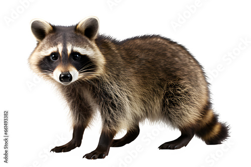 raccoon side view isolated on transparent background ,generative ai