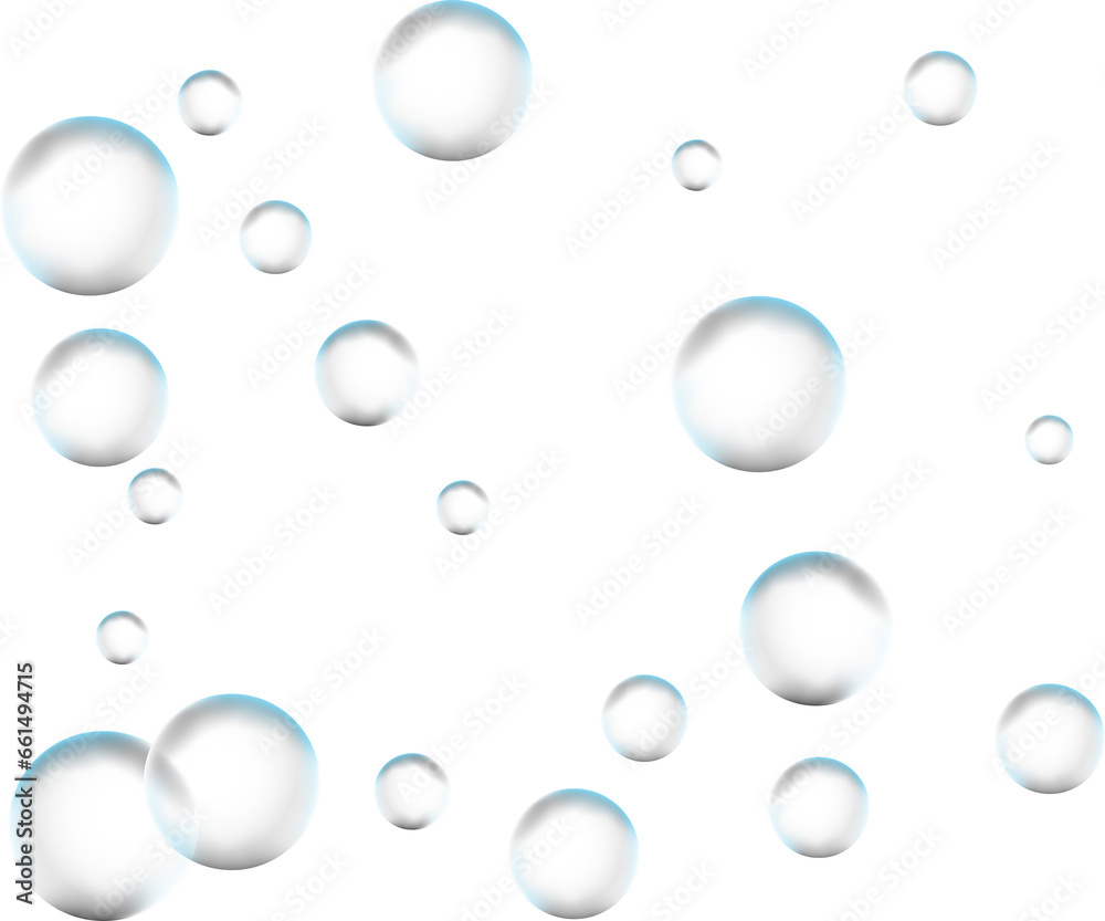 Realistic glass spheres or water bubbles. Realistic glass spheres or water bubbles.