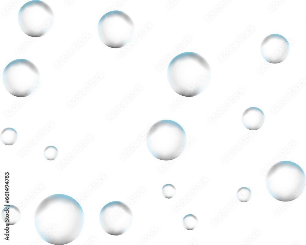 Realistic glass spheres or water bubbles. Realistic glass spheres or water bubbles.