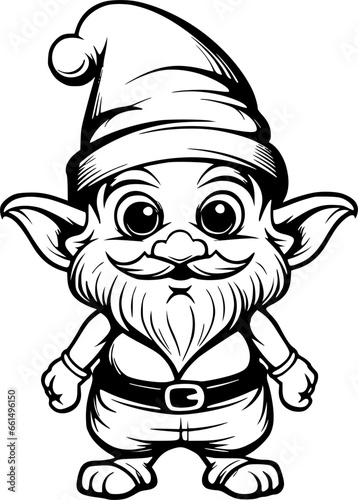Gnomes cute children coloring book illustration adorable hand drawn figures