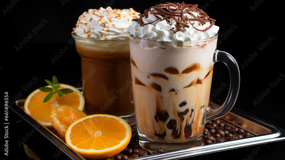 Chocolate mousse with whipped cream, AI Generated Chocolate mousse with whipped cream, AI Generated