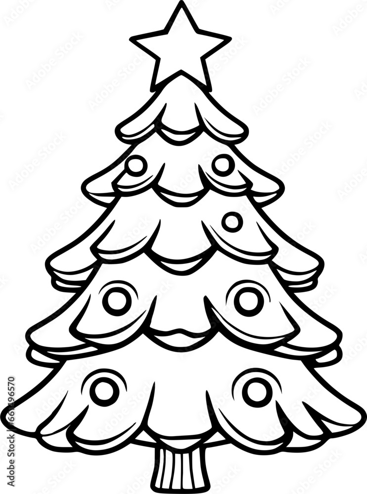 Fototapeta premium Christmas coloring book illustration 
