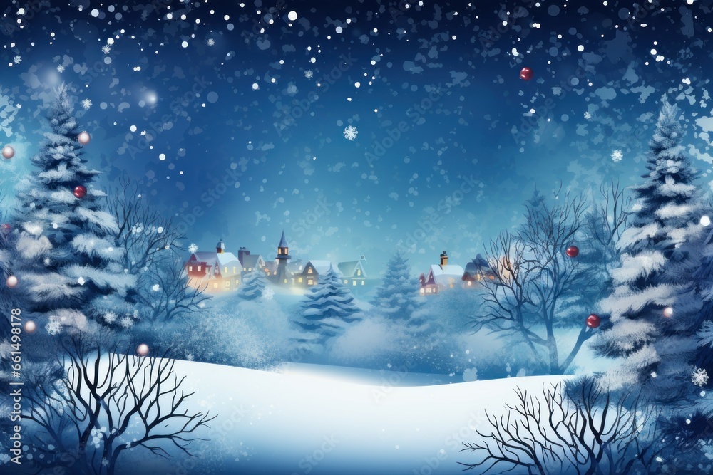 Background revealed through Christmas-themed winter trimmings. It exhibits holiday present decorations. Generate Ai