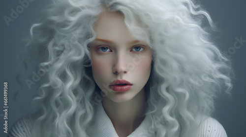 Beautiful young blond woman with long hair portrait © Oksana