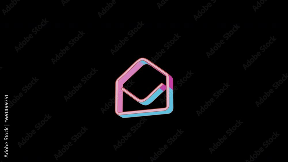 Bright envelope open icon is jumping merrily. Retro style. Alpha channel black. Looped from frame 120 to 240, Alpha BW at the end Bright envelope open icon is jumping merrily. Retro style. Alpha channel black. Looped from frame 120 to 240, Alpha BW at the end