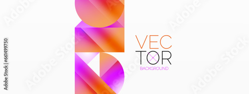 Serene gradient template. Circles and triangles mingle in minimalist perfection. Gentle fusion of forms and hues creates balanced yet captivating backdrop, embodying modern sophistication